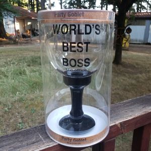The Office Dunder Mifflin Paper Co. 'World's Best Boss' 40oz Glass Party Goblet